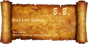 Ballon Barna névjegykártya