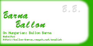 barna ballon business card